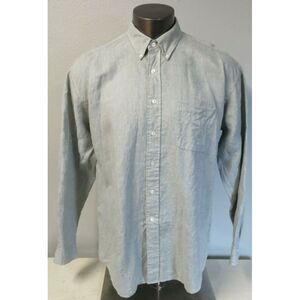 Joseph & Lyman‎ Irish Linen Solid Silver Gray Shirt Long Sleeve Button Front L